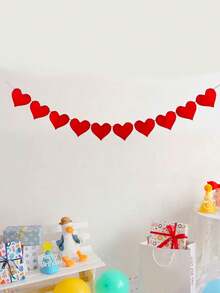 10 pièces Drapeaux en lin en forme de cœur rouge de 2,8 m - Pour la Saint-Valentin, la décoration extérieure, la décoration d'Halloween, la décoration de grands événements, la décoration de la rentrée scolaire, les fêtes à thème, les décorations de mariage et de vacances, les décorations de fête des célibataires, la décoration de jardin et de maison - Rouge - Voir 1