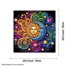 1pc Tarot Card Tablecloth Sun Moon Altar Cloth Divination Meditation Tarot Card Mat Spiritual Oracle Card Mat - Black - View 7