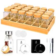 24 Spice Jars + Bamboo Tray
