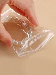 50pcs PVC Clear Jewelry Anti-Oxidation Zipper Bags, Plastic Bags For Packaging Jewelry, Rings, Earrings, Transparent Polyethylene Bags - Clear - View 6