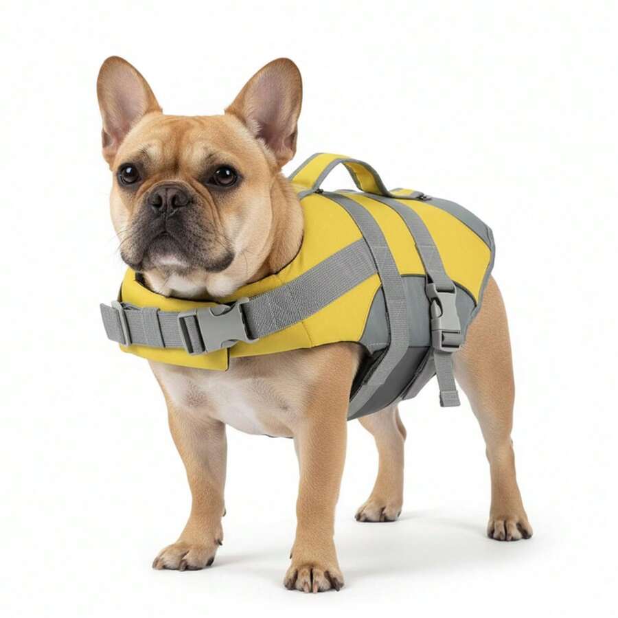 Adjustable Reflective Strips Life Jacket, High Visibility Dog Vest - Tear-Resistant Dog Life Vest With Handle, Dog Floatation Life Jacket, Suitable For Small, Medium, Large Dogs Swimming And Boating