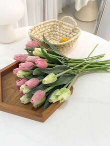 1/10/20 bông hoa tulip nhân tạo bằng nhựa, chất liệu nhựa cứng, hoa giả, thích hợp để trang trí nhà cửa, phòng ngủ, làm quà tặng, trang trí đám cưới, bàn làm việc, trang trí sân vườn. - Nhiều màu - Xem 3