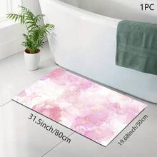 1pc Pink Marble Pattern Printed Absorbent Mat/Drying Mat For Coffee Maker, Dishes - Absorbent Polyester Desktop Protective Mat With Rubber Anti-Slip Pad, For Kitchen Counter Decor, Home Bar And Dining Table - Multicolor - View 3