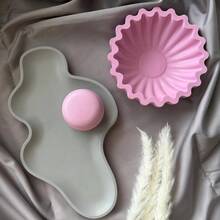 Conjunto de 4 peças para fazer moldes de resina epóxi: bandeja assimétrica, pequeno pote de armazenamento e prato de armazenamento listrado. Ideal para decoração e armazenamento de casa. Perfeito para guardar utensílios domésticos, resina epóxi e outros itens. - Branco - Ver 9