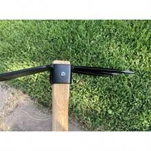 Edward Tools Hoe and Cultivator Hand Tiller - Carbon Steel Blade - Heavy duty for loosening soil weeding and digging - Rubber ergo grip handle - Rust proof - Negro - Ver 5