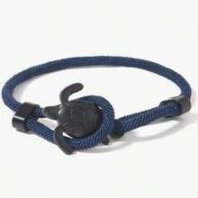 1pc Men's Adjustable Sea Turtle Bracelet, Beach Surfer Lucky Cord Wristband, Casual Ocean Themed Accessory, Suitable For Daily Wear And Gift Giving - Turtle-shaped Bracelet - View 14