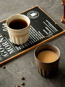 1pc Ceramic Latte Coffee Cup, High-Quality Ceramic Couple Water Mug, Personalized Milk Malt Breakfast Cup, Creative 220ml Office Mug, Chinese Tea Set Cup