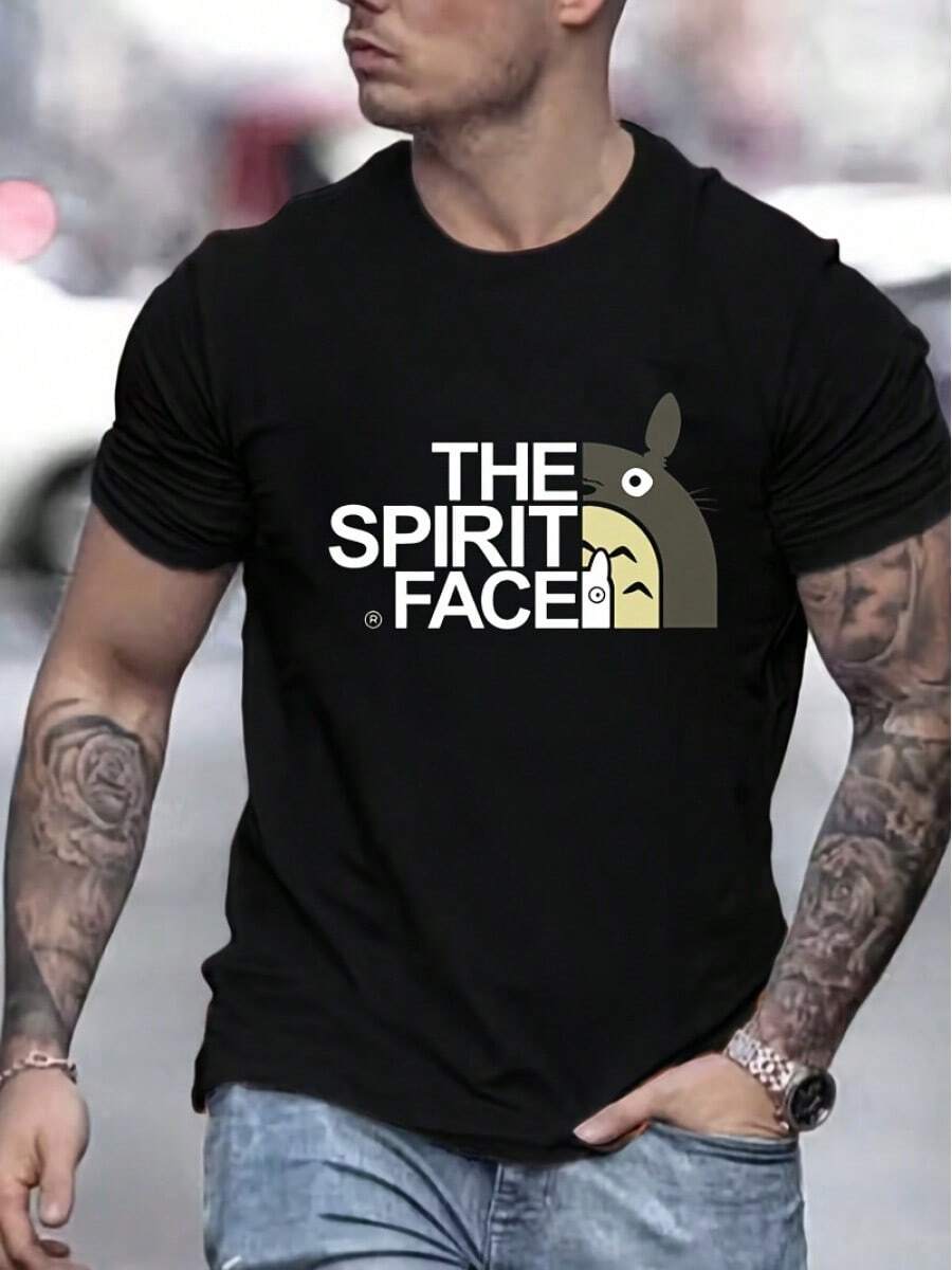 OFERTA  MX |   Camiseta The Spirit Face con No-Face |   Estilo Anime Urbano # Camiseta de anime # OfertaHoy - Negro - Ver 1
