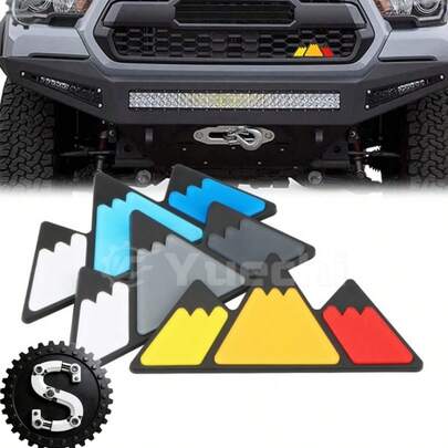 Emblema/insignia con patrón triangular de 3 colores, adecuado para Tacoma, TRD, 4Runner, Tundra, Sequoia, RAV4, Highlander