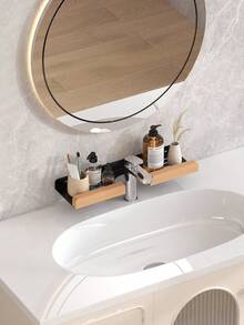 Giá đựng đồ treo tường cho phòng tắm, có thể đặt trước gương phòng tắm hoặc dùng để sắp xếp vòi nước, dễ dàng lắp đặt không cần khoan, thích hợp để đựng vòi nước trong phòng tắm, nhà vệ sinh hoặc nhà bếp. - màu đen - Xem 7