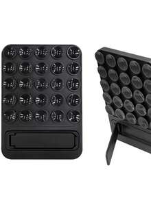 Silicone Suction Cup Holder For Cell Phones - Black - View 1