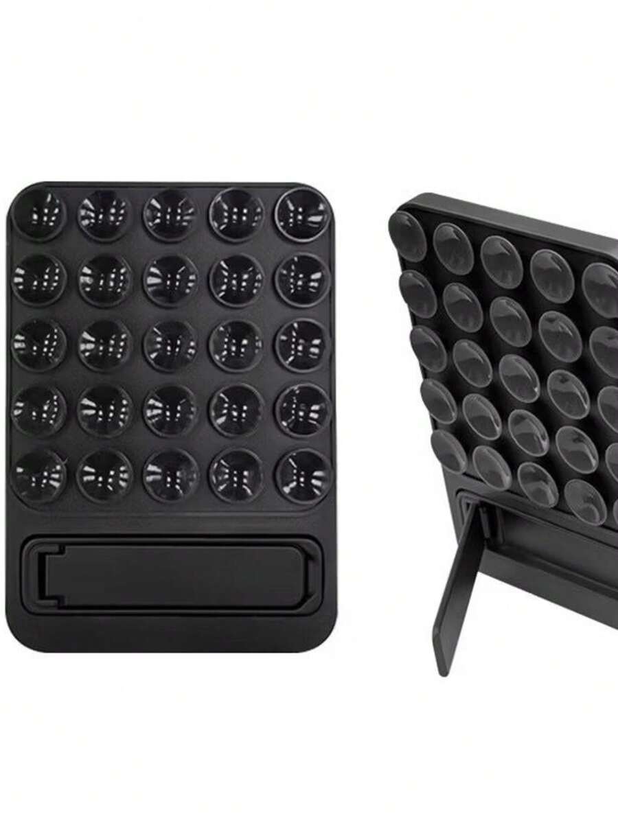 Silicone Suction Cup Holder For Cell Phones - Black - View 1