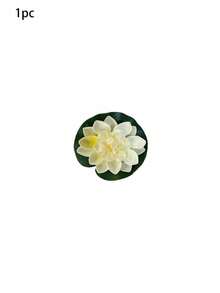 6片/3片人造莲花花瓣，池塘漂浮莲花装饰，人造莲花，池塘装饰人造花，漂浮泡沫莲花，逼真仿真莲花花瓣，适用于花园池塘水族箱装饰，逼真漂浮泡沫莲花带莲花花瓣，适用于家庭花园池塘装饰，排灯节（白色花瓣） - 白色 - 查看 9