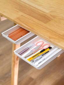 1 hộp đựng bút để bàn màu trắng, tối giản và tiện dụng, không cần khoan, hộp đựng đồ nhỏ có keo dán, thích hợp để sắp xếp đồ dùng văn phòng, phụ kiện bàn làm việc, đồ dùng văn phòng, phụ kiện văn phòng phẩm. - trắng - Xem 7