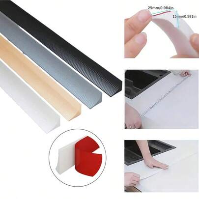 1pc 1m/39.37in Waterproof Silicone Seal Strip, Self-Adhesive Foldable Splash Guard, Easy Installation Durable Sealing For Kitchen Countertop, Bathroom, Shower Door Threshold To Prevent Water Leakage