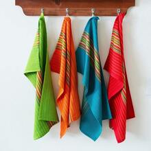 Cotton Craft 12 Pack Salsa Stripe Multi-Color Kitchen Towels 16x28 Inches- 100% Cotton - Paquete de 12 unidades - Ver 5