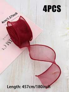 1/2/4/6/15/30 cuộn ruy băng organza bán trong suốt, dùng cho bó hoa, gói quà, trang trí bánh, đám cưới, nơ trang trí, trang trí tiệc lễ hội. - Đỏ - Xem 13