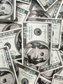 50个美元图案可重复密封拉链袋，可重复使用聚酯薄膜袋，防臭，防水，适用于主题活动、派对礼品、礼品包装、存储、摄影道具等。 - 彩色 - 查看 3