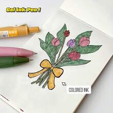 7pcs Retro Colorful 0.5mm Ballpoint Pens, Classic Colors For Writing, Drawing, Marking - Multicolor - View 9