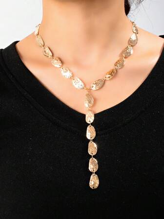 1 pieza Collar sofisticado de forma asimétrica y vintage con diseño geométrico