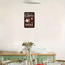 Cartel de metal vintage de 8x12 pulgadas (20x30 cm), Café y Vino, Decoración de pared para el hogar, bar, patio, cafetería - Multicolor - Ver 7