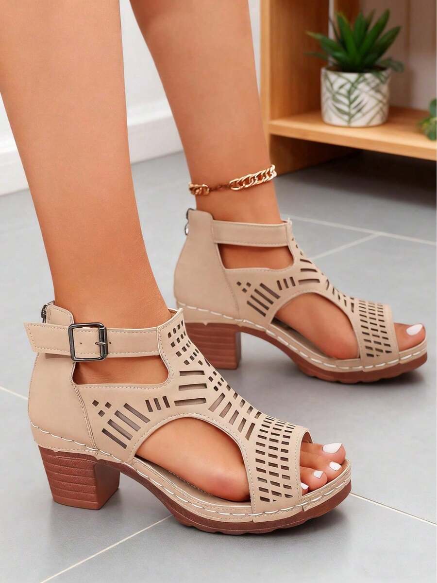 01Women's Beige Cut-Out Block Heel Sandals 2025 - Retro Lace-Up Ankle Strap Summer Shoes - Breathable Casual Mid Heel Mules,11Retro Wooden Heel Sandals For Women - Breathable Cut-Out Design White Summer Shoes - Comfortable Chunky Heel Ankle Strap Wedges,Women's Strappy Cut-Out Heeled Sandals - Beige Casual Shoes For Daily Wear - Comfortable Walking Shoes With Adjustable Buckle,Bohemian Summer Sandals With Block Heel - Beige Beach Wedding Guest Shoes - Elegant Cut-Out Designer Heels For Women,Chunky Heel Mule Sandals With Ankle Strap - Women's Fashion Breathable Shoes - Neutral Color Shoes To Match Dresses & Jeans