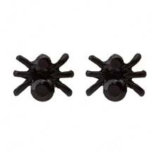 Cross-Border Hot-Selling Halloween 3D Black Spider Earrings Personality Fashion Simple Hip-Hop Style Spider Earrings - 黑色小蜘蛛(單隻) - 查看 4
