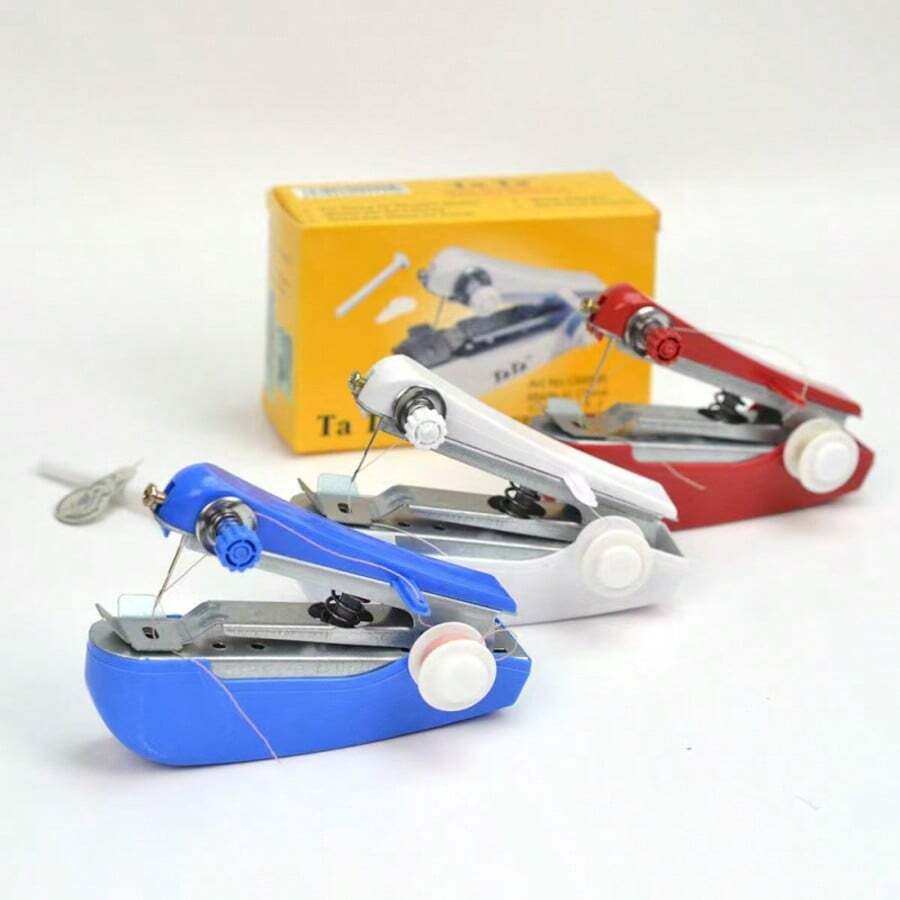 1pc Mini Manual Sewing Machine, Integrated Machine, Quick Sewing Machine, Portable Sewing Machine, Portable Metal Sewing Machine, Multi-Functional Household Sewing Machine. It Is A Small Sewing Tool That Is Easy To Carry And Operate, Suitable For Simple Sewing, Temporary Clothing Repair And Other Scenarios. Unlike Traditional Sewing Machines, It Does Not Rely On Fixed Power Supply And Large Space.
