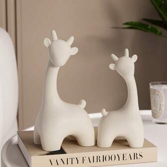2 storlekar på rådjur i harts - söt tecknad design, hållbar inomhus-/utomhusdekor för hem, kontor eller presenter, ingen elektricitet behövs, heminredningsdetaljer | Tecknad rådjurdesign | Hartskonstruktion, rådjursheminredning