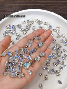 (متوفرة بألوان متعددة) ملحقات فن الأظافر عالية الجودة - 30 قطعة مختلطة من الراين ستون الزجاجي الشفاف ثلاثي الأبعاد، زخارف أظافر بشكل قلب وغير متماثل، لوازم الأظافر، أحجار الأظافر - متعدد الألوان - مشاهدة 37