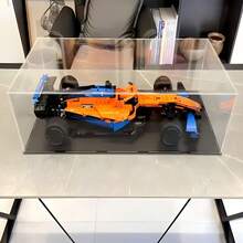 1个大号透明亚克力展示盒，多种尺寸可选，塑料组装防尘展示盒，带哑光黑色底座，适用于展示手办、汽车模型、积木、收藏品、雕像、模型等。 - 黑底透明 - 查看 5