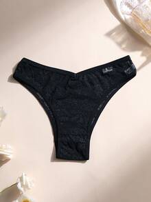 4条装性感蕾丝拼接女士比基尼内裤，低腰无缝柔软三角裤，舒适透气运动内衣，日常穿着，运动瑜伽内裤 - 彩色 - 查看 6