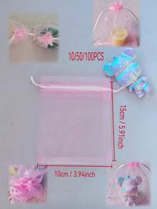 10/50/100个复古时尚粉丝袋，礼品包装袋，礼品袋，家居日用品，尼龙袋，收纳袋，小型包装袋，节日派对用品，婚礼用品，礼品装饰包装，小型包装袋，珠宝配饰包装 - 彩色 - 查看 9