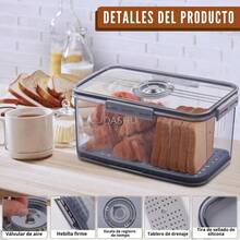 Panera Hermética, Panera para Guardar Pan, Recipiente para Pan, Contenedor de Almacenamiento de Pan con Tapa, Panera para Pan Casero, Tostadas, Bagel, Donas - por defecto - Ver 3