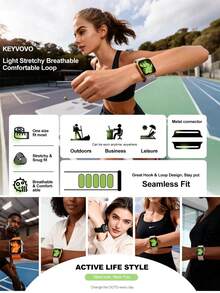 Upgrade Stretchy Solo Loop Band Compatible With Apple Watch Band 38mm 40mm 41mm 42mm 44mm 45mm 46mm 49mm For Women Men, Soft Breathable Sport Elastic Nylon Strap Compatible With IWatch Series Ultra/SE/11/10/9/8/7/6/5/4/3/2/1 Twill Weave With Suede Core Adjustable Hook And Loop Strap For Men & Women - Starlight - View 5