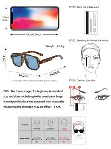 1 pieza Gafas con montura cuadrada clásica de doble puente y estilo minimalista de marco de PC, adecuadas para fiesta, casual, vacaciones, viaje, playa, uso diario - 6 piezas - Ver 2