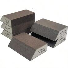 Paquete de 6 esponjas de lijado surtido de 120 bloques de lijado lavable y reutilizable para paneles de yeso de madera y metal para el hogar grano 120 - gris - Ver 1
