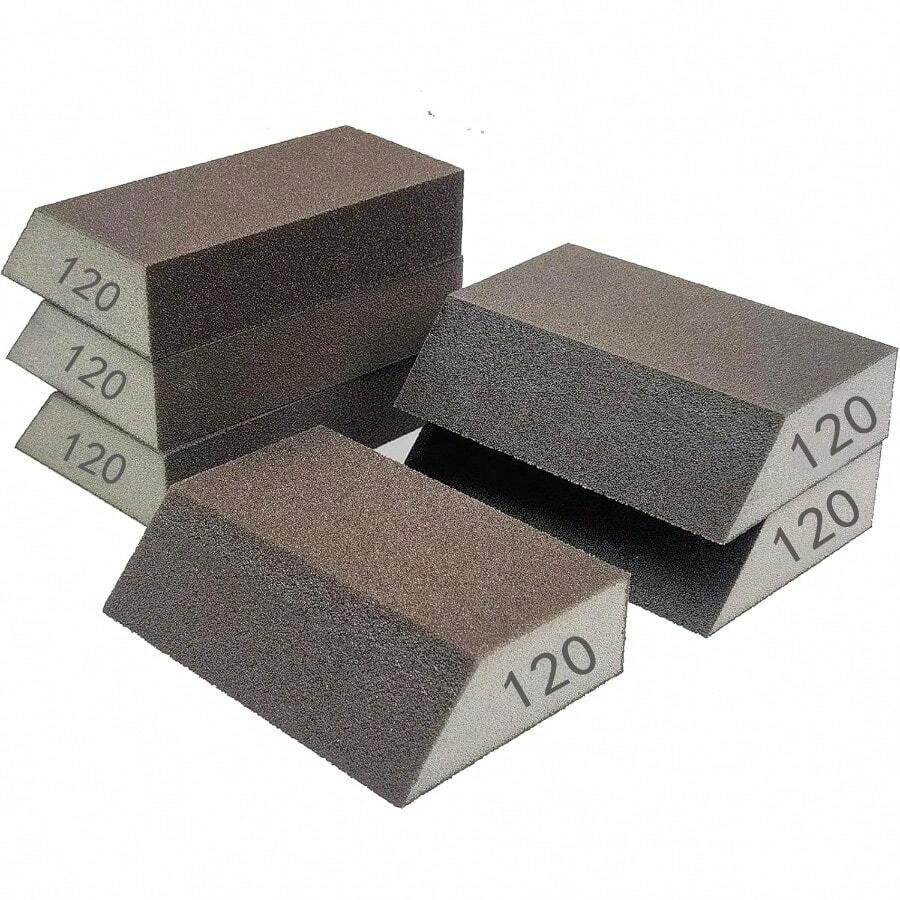 Paquete de 6 esponjas de lijado surtido de 120 bloques de lijado lavable y reutilizable para paneles de yeso de madera y metal para el hogar grano 120 - gris - Ver 1
