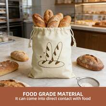 2pcs Reusable Bread Bag, Rectangle Storage Pouch For Artisan Bread, Unbleached Homemade Bread Keeper, Reusable Produce Bag, Food Storage Bag - - - View 3