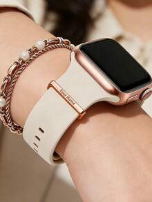 Personalized Watch Band Charms Set, Custom Engraved Name Bar & Heart Charm, Heart & Love & Pulse Design, Engraved Gift For Women Girls, Valentine's Day Jewelry Accessory,Birthday, Anniversary, Valentine's Day, Couple Gift, Cute Watch Decoration - Multicolor - View 13