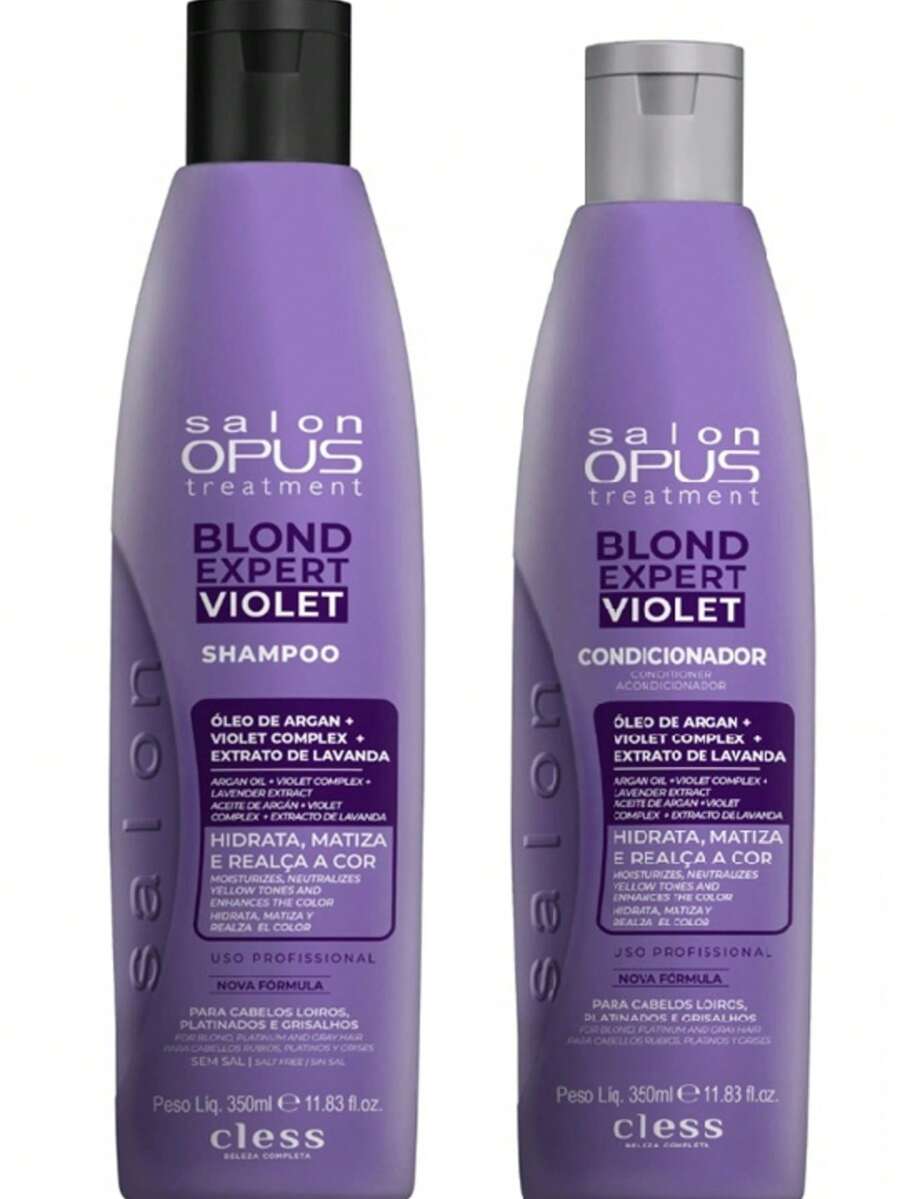 Cless Salon Opus Blond Expert Violet Shampoo And Conditioner 350ml - Màu tím - Xem 1