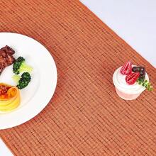 Camino de Mesa de Algodón y Lino de Color Sólido con Borlas Adecuado para Fiestas Bodas y Decoraciones de Mesa Naranja Caramelo 33x183cm - naranjacaramelo - Ver 5