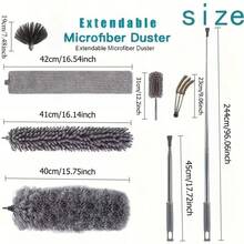 Microfiber Duster With 112 Inch Telescopic Extension Pole Kit For High Ceilings, Cleaning Fan Spider Webs, Reusable And Washable Lightweight Ceiling Fan Nets, Blinds - 4-piece Set - View 3
