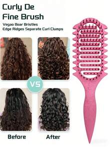 1 Brand New Upgraded Curling Comb Hollow Comb, Using Special Bristles And Structure, Suitable For All Hairstyles, Reducing Hair Loss, Pulling And Splitting, Suitable For Both Men And Women, Can Easily Create Curly Hair Styling, Hair Care Products, Suitable For Hair Salons, Daily, Back To School, Travel Essentials And Other Occasions - Multicolor - View 1