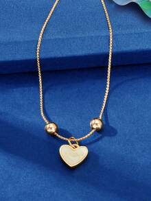 心形吊坠手链 情人节、妈妈、母亲、母亲节、礼物 - 金黃色 - 查看 4