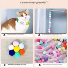 2pcs/20pcs/30pcs/50pcs/100pcs Multi-Size Cat Toys With Ball Launcher, Plush Balls For Pet Interaction, Kitten Training Toys, Elastic Furry Balls, Personalized Gifts, Pet Accessories - Multicolor - View 8