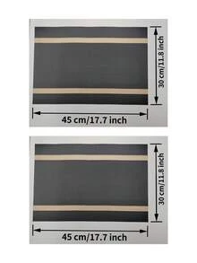 2-6pcs Rectangular Striped PVC Woven Placemats, Washable, Easy To Clean, Wipe-Clean, Non-Slip, Heat-Resistant, For Room Decor, Dining Table Decor, Home Decor, Suitable For Holidays, Parties, Birthdays, Weddings And Dinners - Black - View 9