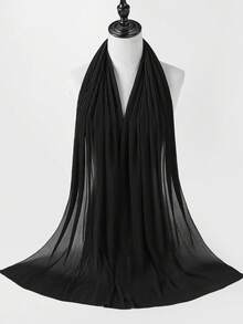 1 buc. Eșarfă hijab musulmană din șifon plisat pentru femei - Multicolor - Vizualizare 13