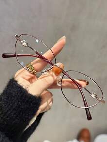 نظارة شمسية كاجوال للنساء بإطار بيضاوي عتيق الطراز، مناسبة للاستخدام اليومي قطعة واحدة