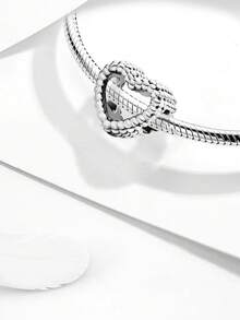 1 hạt rỗng thời trang có mặt dây chuyền hình trái tim, thích hợp để làm vòng tay, lắc tay cho nữ, tự làm trang sức và trang trí phụ kiện hàng ngày. - Hạt tròn nhỏ rỗng - Xem 4